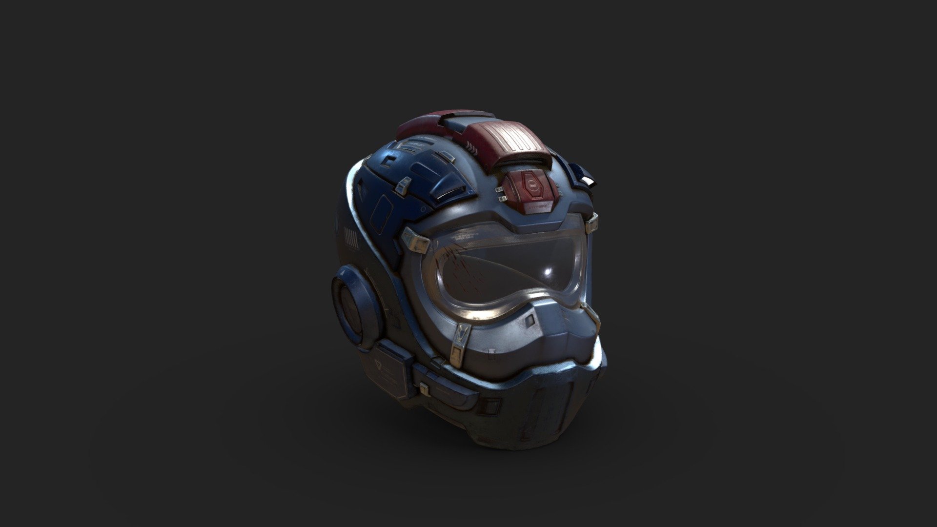 Sci-Fi space helmet concept suitable for a soldier or a pilot. Modelled in Maya and Zbrush, baked and textured in Painter, rendered in Marmoset. 14.4k triangles + 1 texture set - Sci-Fi Space Helmet - 3D model by raresbucur 3d model