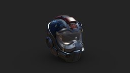 Sci-Fi Space Helmet soldier, hard-surface, props, helmet, sci-fi, space, noai