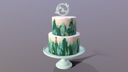 Elegant Mr and Mrs Turquoise Wedding Cake wedding, party, birthday, realistic, scanned, elegant, bakery, turquoise, wedding-cake, 3dsmax, cakesburg, mosser, noai