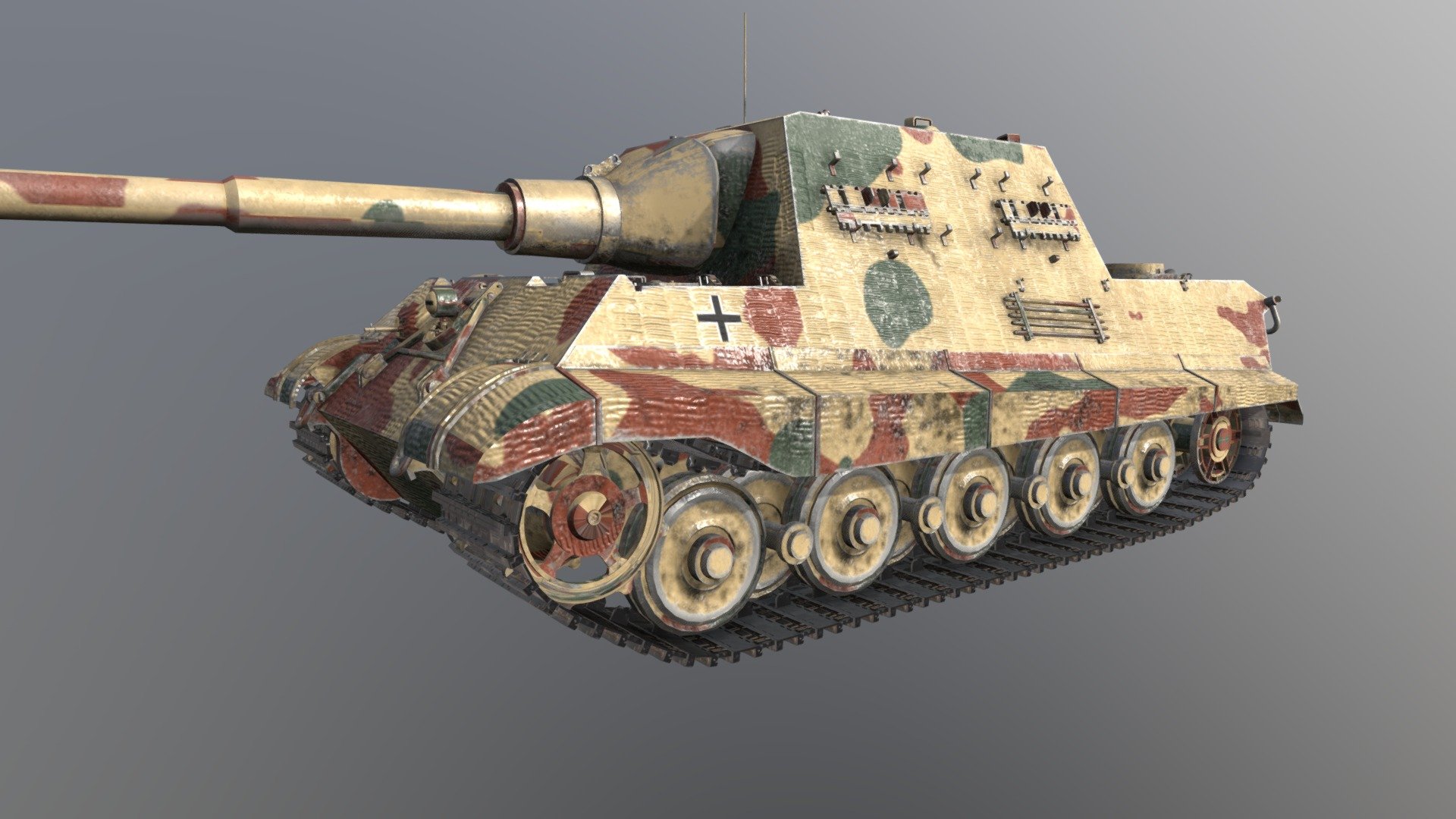 WW2 model of the german tank destroyer.The model can be used for games and animations.Also it features a good amount of detail and it's textured with a camo  with historically accurate colors 3d model