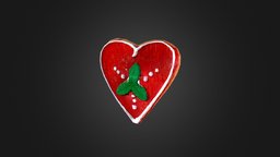 Gingerbread Heart (LowPoly) cute, heart, small, love, christmas, gingerbread, photogrammetry, blender, polycam