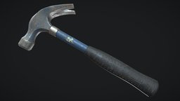 PBR Stanley Hammer toon, hammer, realistic, rubber, iron, realism, gap, substance, render, pbr, material, steel