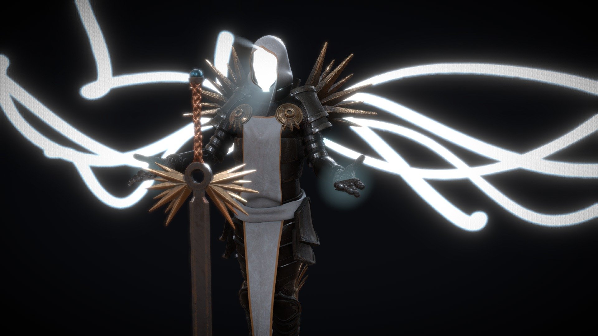 angel with sword - 3D model by artocodes 3d model