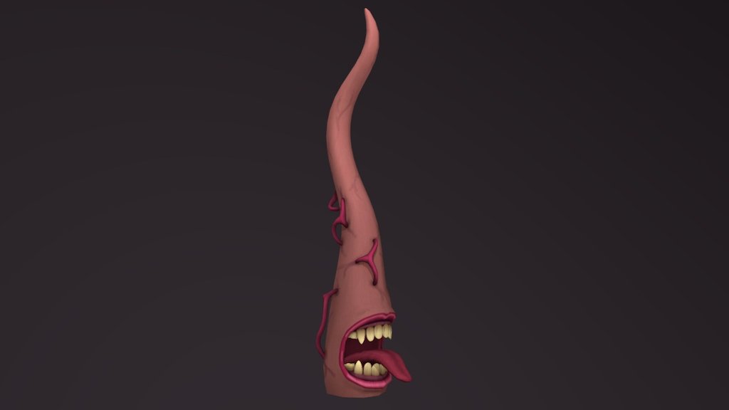 An experiment in Handpainted Textures.
A grotesque and bizarre mesh that could be used as either a creature model or as an environmental asset.
Polycount: 5,818 Tris
Textures: 1024 x 1024 (Diffuse Only) - Mouth Tentacle - 3D model by Kyle Field (@ArkOfDarkness) 3d model