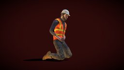 Animated Kicked Groin Construction Worker