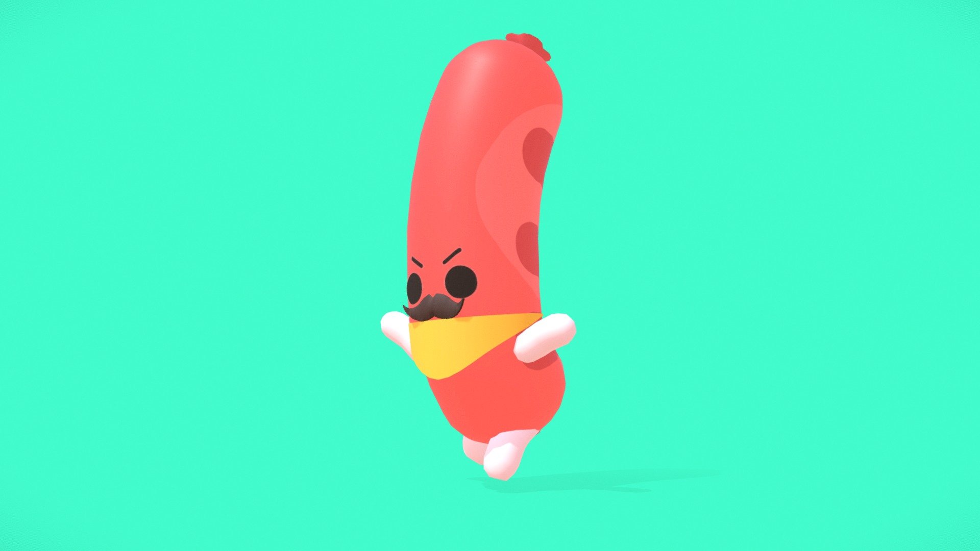 Game ready model for a upcoming mobile game FoodRunner. 
Modeled, skined, riged and animated by me. 
Stay tuned! - Brave Sausage - 3D model by Thomas R (@jd_01) 3d model
