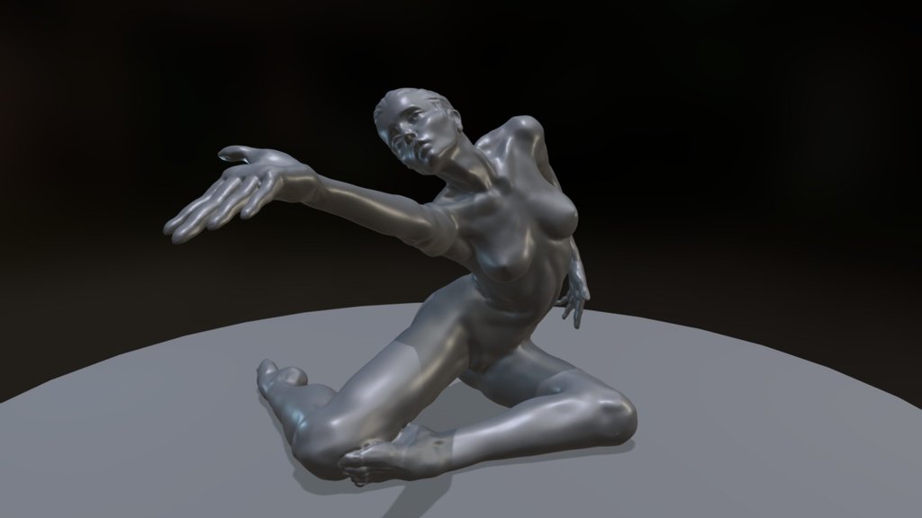 Asymmetric sculpt in Zbrush, from PoseSpace reference images, started from a mannequin 3d model