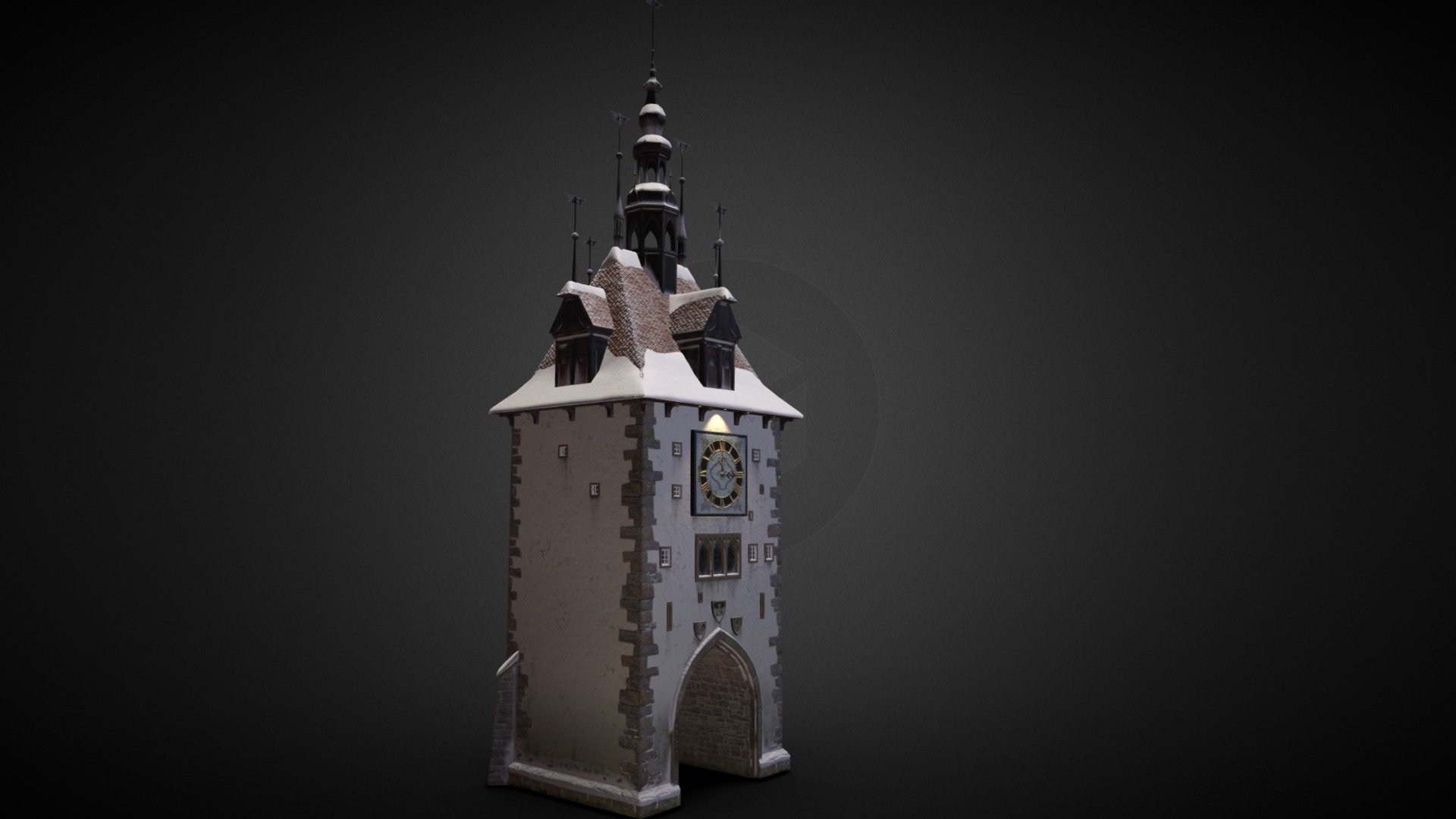 Gate Tower is lowpoly model. It is one of models of &ldquo;Town Square Christmas