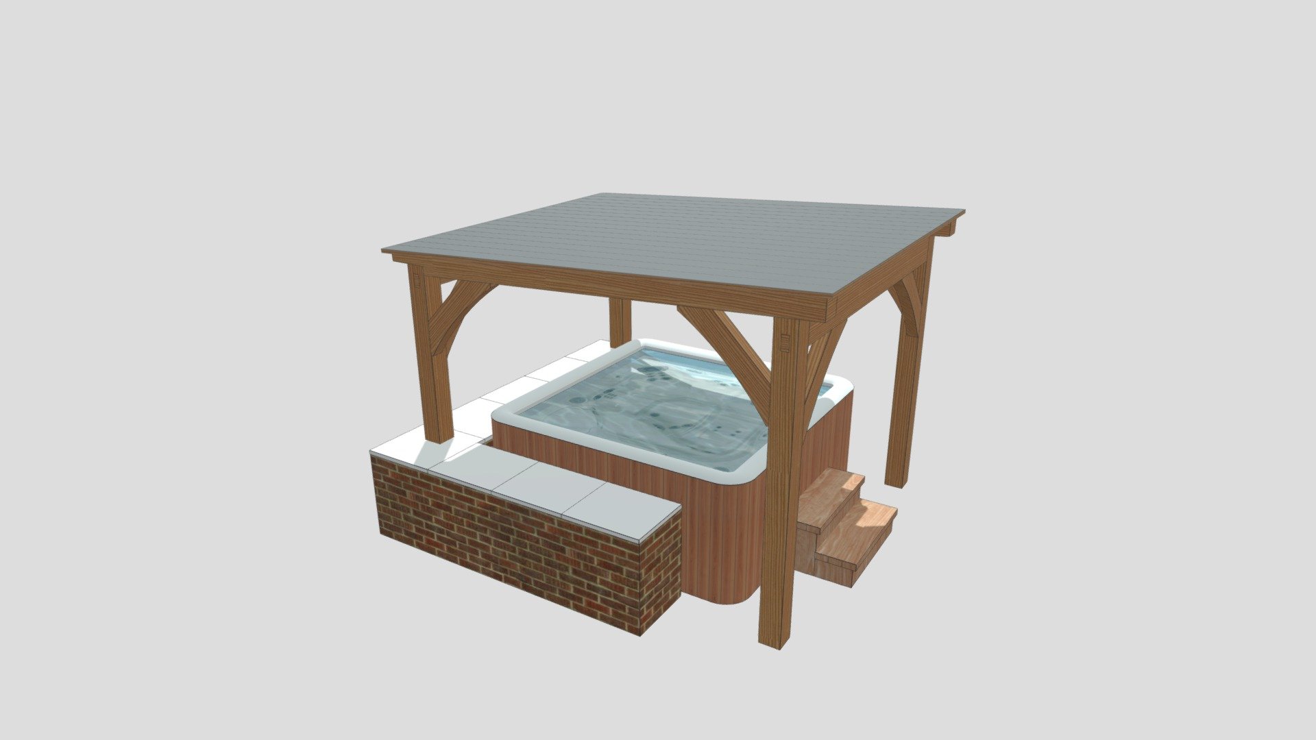 Hot tub enclosure - Diane Roth - 3D model by thomson.timber.co 3d model