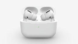 Airpods Pro 2nd generation 2021 music, modern, pro, iphone, wireless, apple, stereo, smart, store, charging, business, earbuds, pods, 3d, pbr, design, air, technology