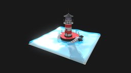 Light_ House_LowPoly lighthouse, vr, ar, sealife, metaverse, building, sea, boat, 2dtexture