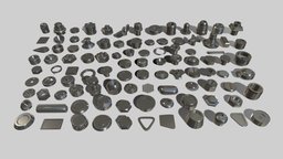 Bolts and Knobs-part-1-100 pieces bolts, mechanical, bolt, hardware, tool, machine, engine, cogs, joints, hydraulics, kitbash, knob, pinion, sci-fi, factory, gear, engineering, robot, industrial
