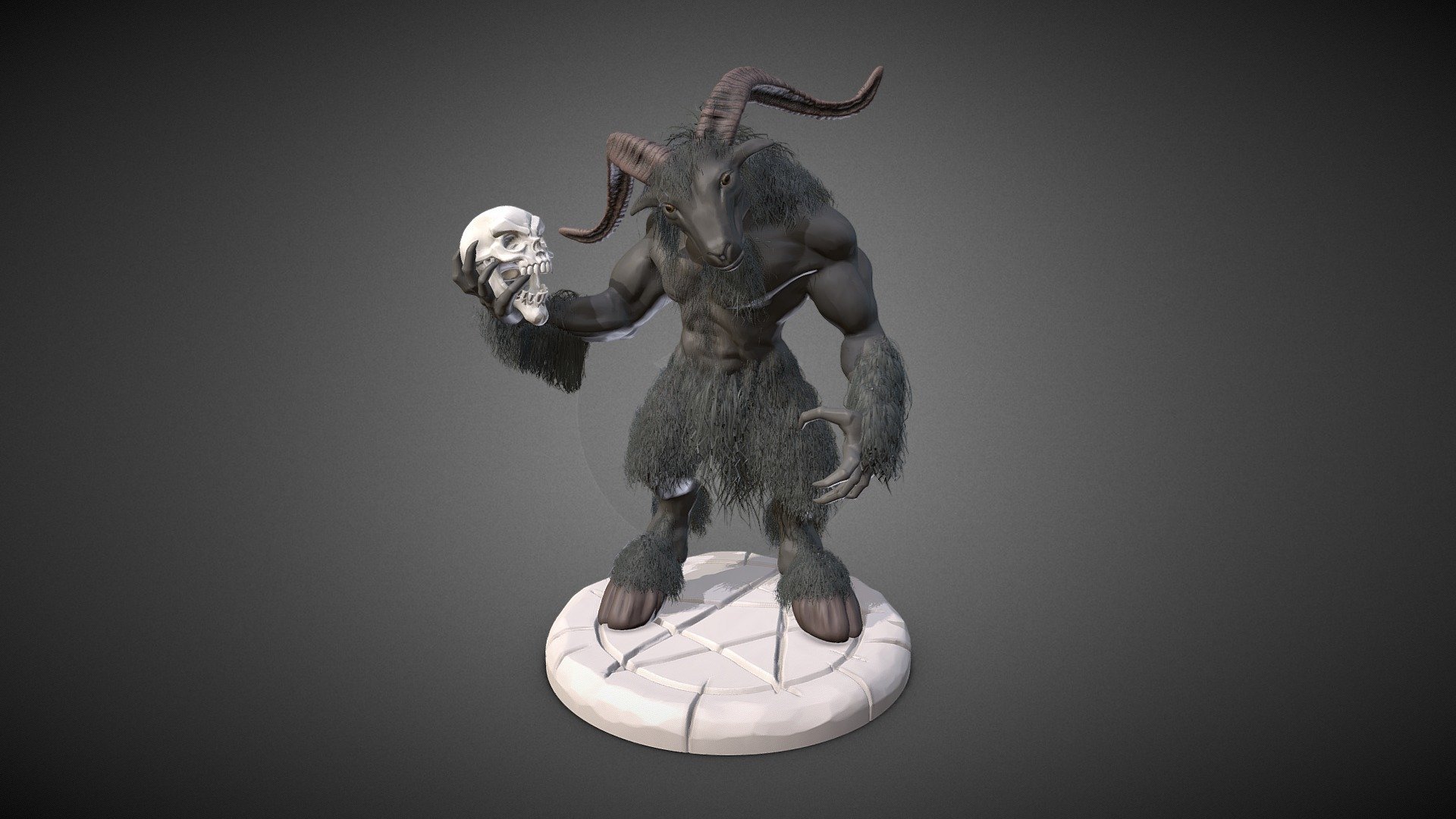 Goatman with Fur - 3D model by Thomas.Day 3d model