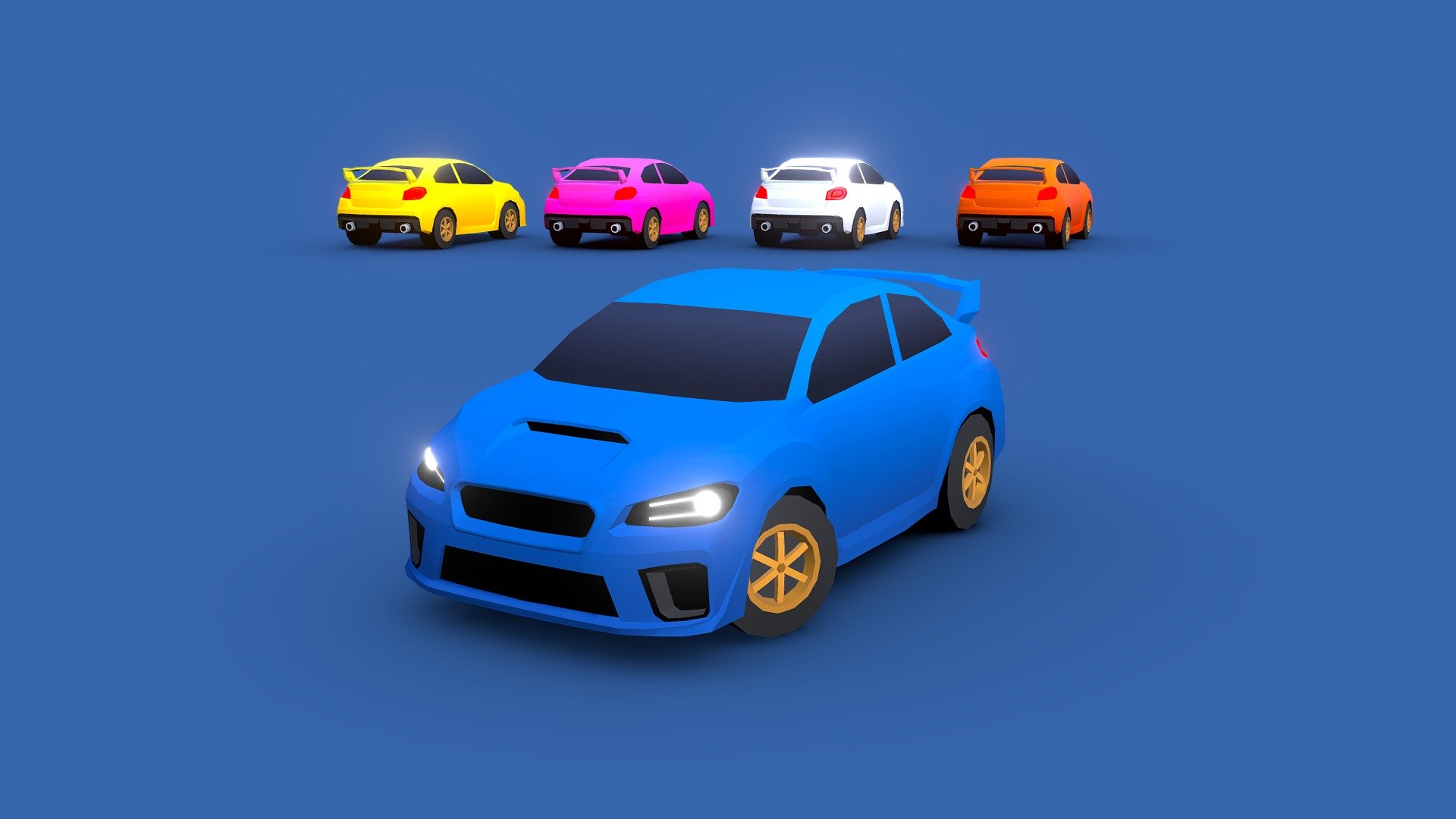 5 colors.

3540 triangles (wheels included).

FBX files included.

Cars use 2 materials (texture atlas of 512px * 512px).

Cartoon design.

This car is part of: CARS - Cute Racing Set - Cartoon Rally Car 2016 - Buy Royalty Free 3D model by SunsetStudio 3d model