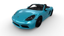 2016 porsche, midpoly, eevee, boxster, pdk, blender, lowpoly, car, free, cycles, textured, gameready, porscheboxster, riggied, boxsters