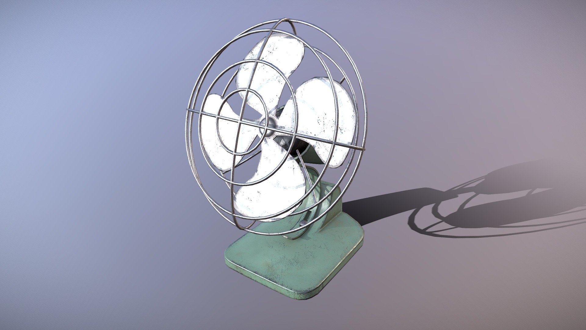 Vintage Fan designed for PBR engines.

Ready for animation. The blades are a separate object with the pivot point set at the appropriate position for blade rotation.

Originally modeled in 3ds Max 2019. Download includes .max, .fbx, .obj, metal/roughness PBR textures, textures for Unity and Unreal Engines, and additional texture maps such as curvature, AO, and color ID.

Specs




Scaled to approximate real world size (centimeters)

Mesh is in tris and quads, no n-gons.

Textures

1 Material: 1024x1024 Base Color, Roughness, Metallic, Normal, AO

Unity Engine 5 Textures: AlbedoTransparency, MetallicSmoothness, Normal, Occlusion

Unreal Engine 4 Textures: BaseColor, Normal, RoughnessMetallicAO - Vintage Fan - Buy Royalty Free 3D model by Luchador (@Luchador90) 3d model