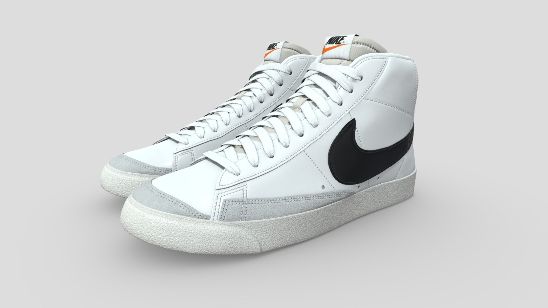Nike Blazer Mid 77 Vintage PBR 
was created with real world scale. . all textures and materials created with high quality to provide you beautiful render with 4K texture resolution - Nike Blazer Mid 77 Vintage - Buy Royalty Free 3D model by aimadbro 3d model