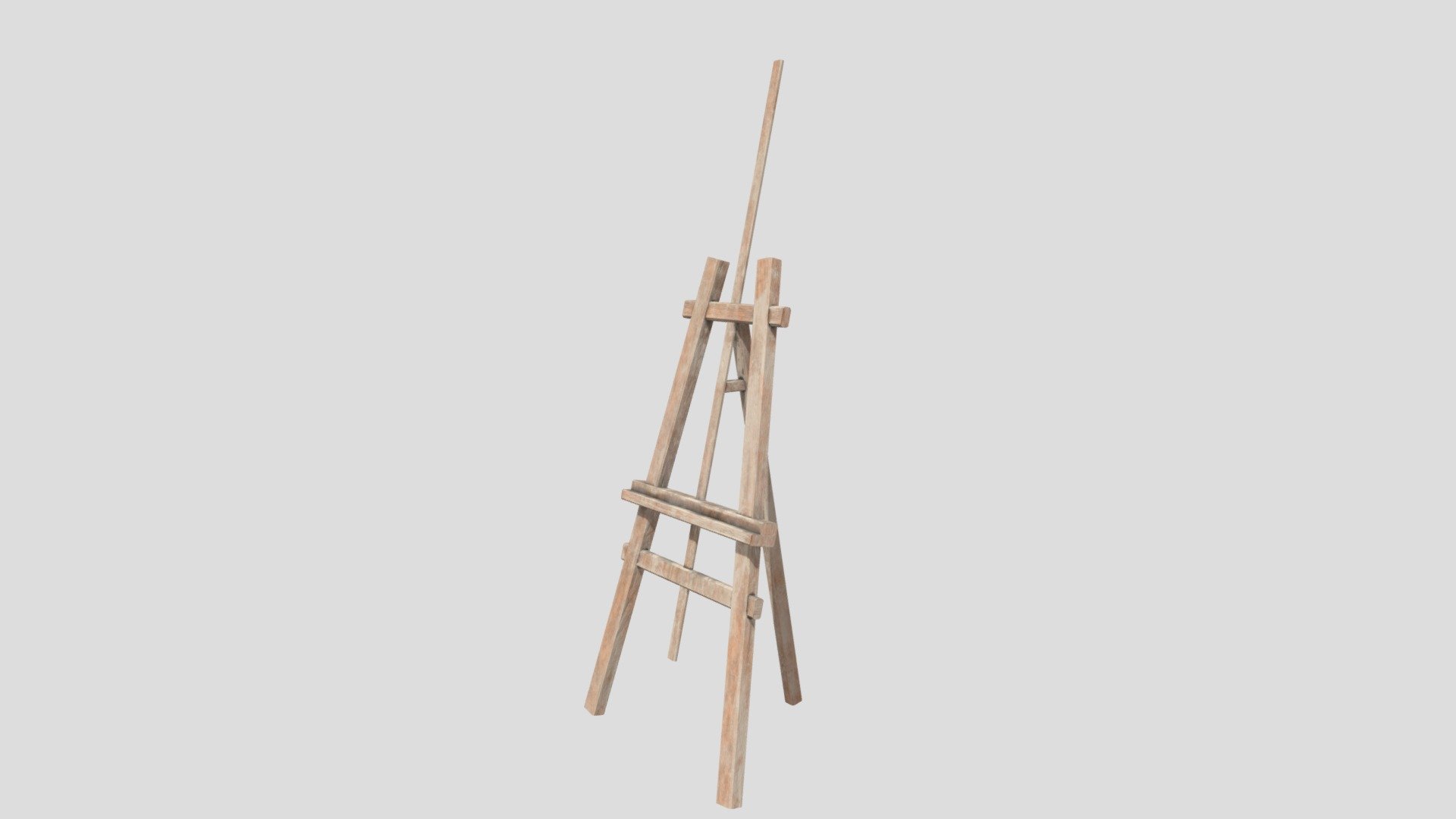 Wooden easel stand model crated as an asset for VR game 3d model