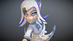 Elanor Butterfly hair, arts, cute, tiger, white, butterfly, posed, mable, story, loli, android, drop, woman, glow, joints, core, martial, vrc, strings, stance, majestic, wushu, vrchat, smug, girl, blender, design, zbrush, characterdesign, blue, anime, ball, robot, rigged, rena136, mablestory, reena136