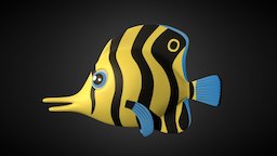 Cartoon Fish fish, cute, kid, toy, river, underwater, laboratory, aquarium, zoo, water, swim, swimming, toons, carassius, maya, character, cartoon, 3d, lowpoly, model, animal, funny, sea