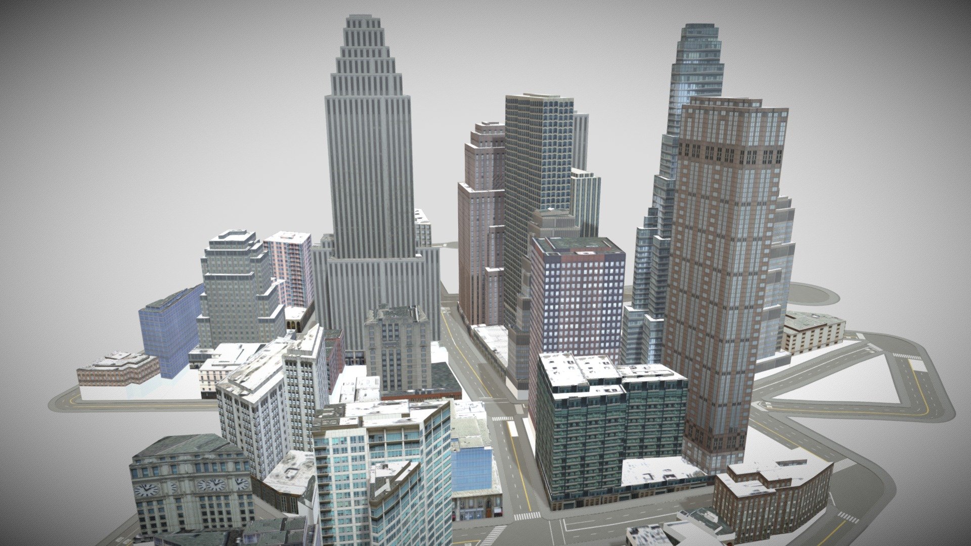 Imaginary (science fiction style) city 1 exported from ArcGIS CityEngine 2021 3d model