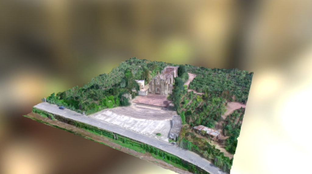 Render 3D, Ruinas de Ermita Santa Cruz, Antigua Guatemala. A partir de fotos geotageadas, hechas con un dron y postprocesada con software para fotogrametría.(Hecho por ®SkyCamGuatemala) - 3D Ermita Santa Cruz 2da prueba - 3D model by skycamguatemala 3d model