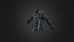 Man Black and white pattern shirt clouth, character, game, lowpoly, man, male, rigged, metaclouth