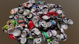 Deformed soft drink cans for recycling