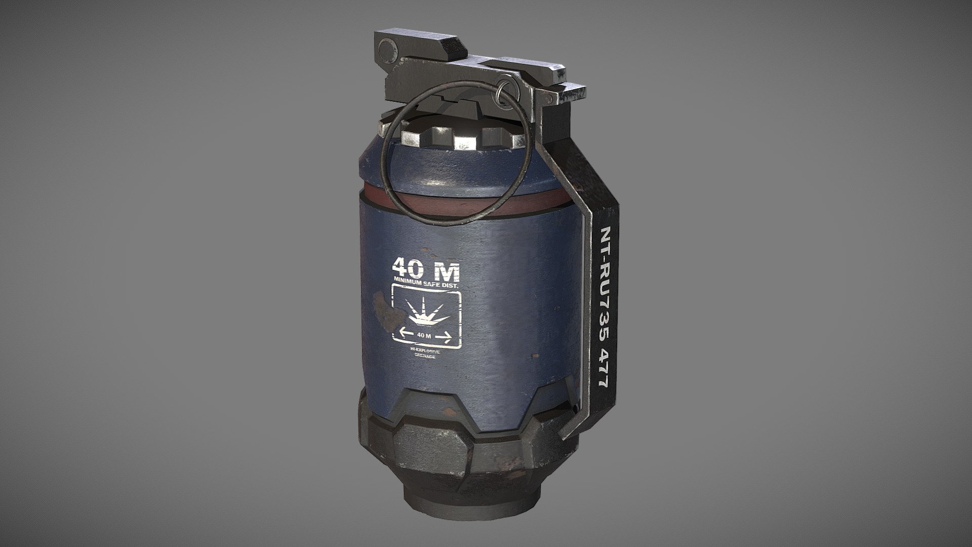 Created for the Polycount Monthly Environment Art Challenge - January &amp; February 2017 (46). Based on concept art by Ben Mauro 
https://i.kinja-img.com/gawker-media/image/upload/18uwikuos04jhjpg.jpg

This is my second attempt at texturing this grenade. The first time I used only Photoshop. This one was textrued using Substance Painter 3d model