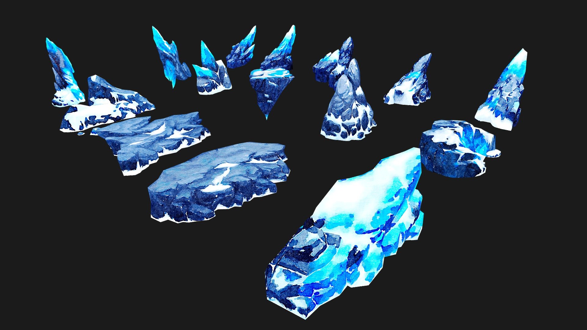 A package of low polygonal Rocks.The package contains 15 objects

Rock 1: 456 Poly, 307 Vert
Rock 2: 259 Poly, 213 Vert
Rock 3: 238 Poly, 193 Vert
Rock 4: 155 Poly, 151 Vert
Rock 5: 194 Poly, 176 Vert
Rock 6: 441 Poly, 238 Vert
Rock 7: 283 Poly, 208 Vert
Rock 8: 238 Poly, 150 Vert
Rock 9: 171 Poly, 124 Vert
Rock 10: 316 Poly, 211 Vert
Rock 11: 154 Poly, 135 Vert
Rock 12: 224 Poly, 227 Vert
Rock 13: 241 Poly, 208 Vert
Rock 14: 162 Poly, 154 Vert
Rock 15: 243 Poly, 215 Vert




Only Textures Diffus duplicated in resolution 1024 x 1024. Format textures of PNG. Files include: 3Dsmax, 3Ds, Obj, Fbx and folder with textures. Ready import to game project (Unity, Unreal)
If there is a need for any type of model, send a message! We will provide. 
Thanks for your interest and love! 



Note: Watercolor style illustrations 
It is recommended to use flat lighting or shaderless material - Stone Illustration Collection Part 4 - 3D model by josluat91 3d model