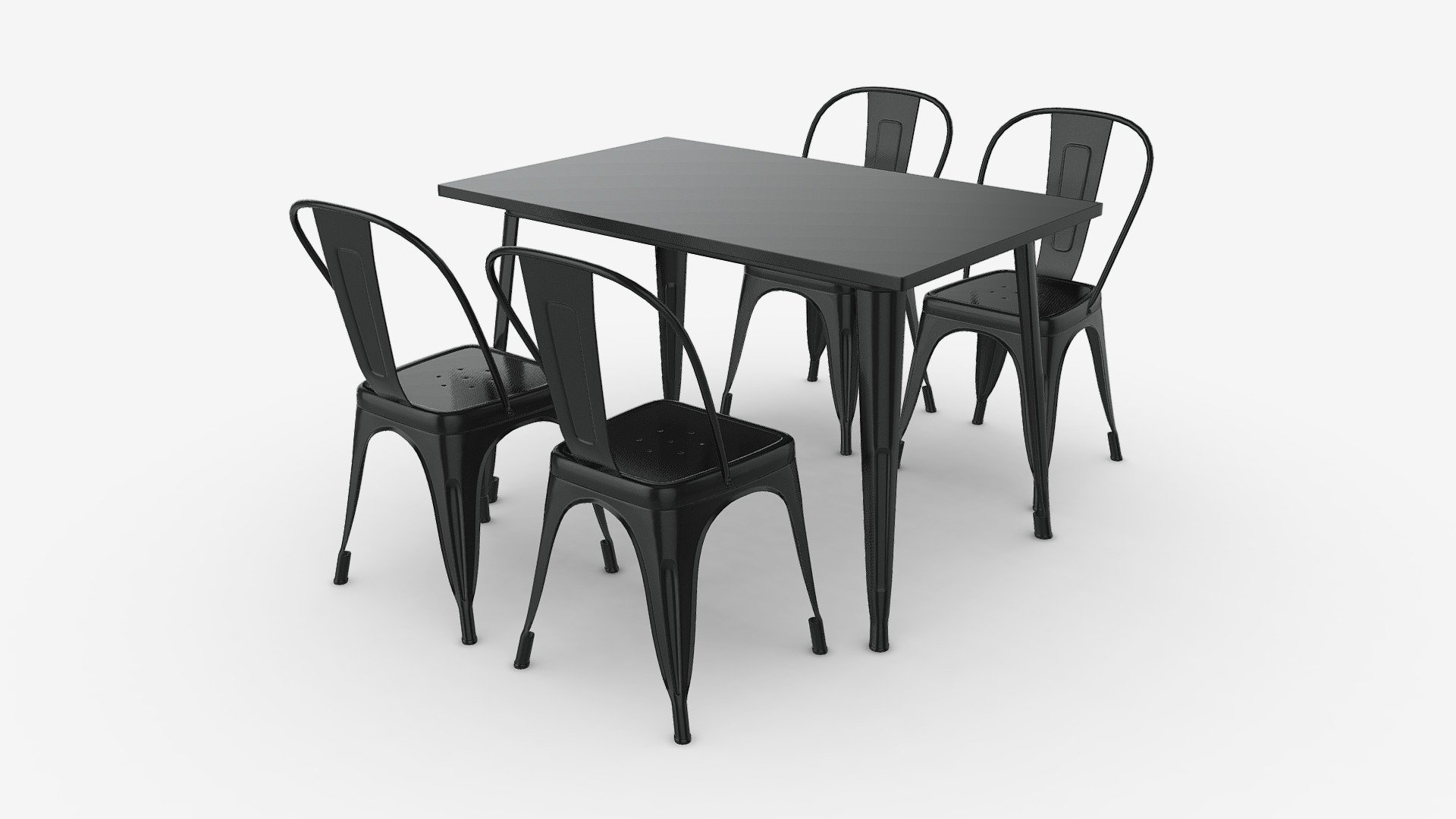 Black Dining Outdoor Table with Chairs - Buy Royalty Free 3D model by HQ3DMOD (@AivisAstics) 3d model