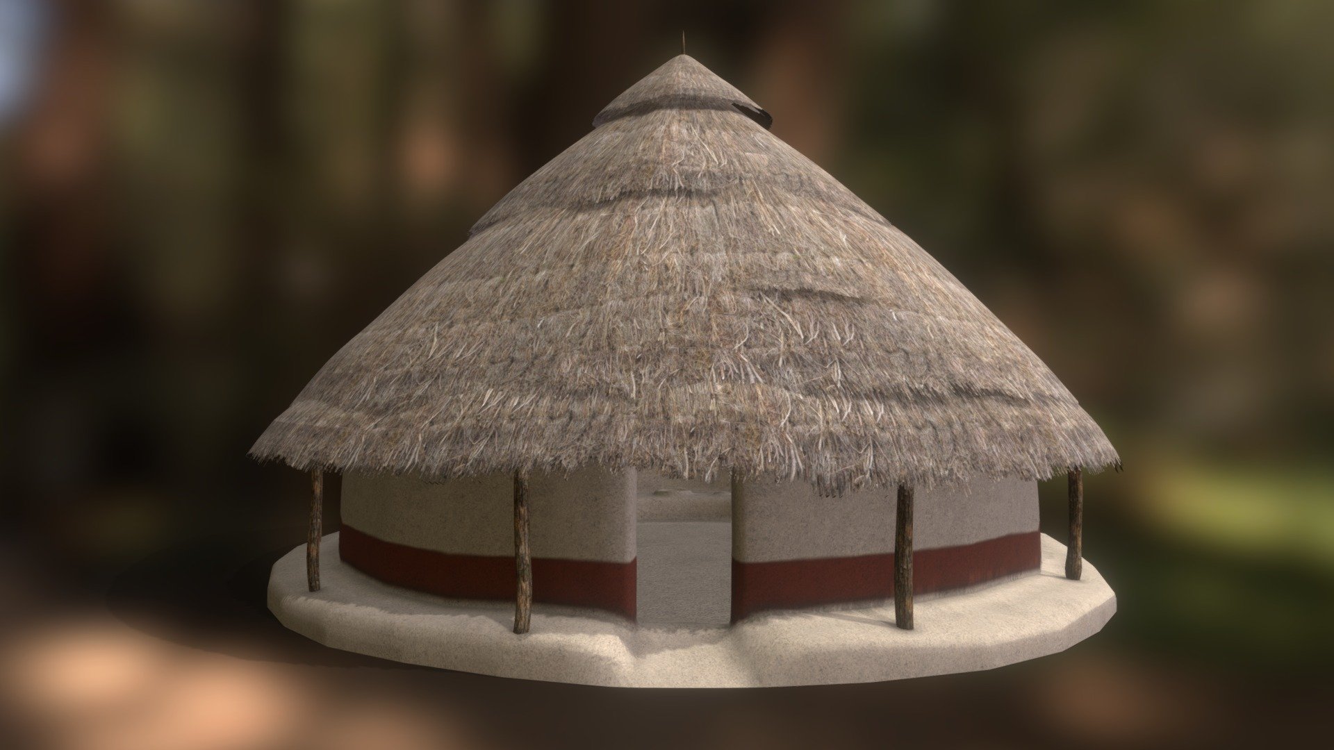 A traditional hut of the Luo people. A typical homestead consisted of several huts, including one for the husband and separate huts for each wife or adult sons.

This specific hut is large and spacious, of a grandeur typically only enjoyed by the first wife of an established family. That said, individual taste, style, availability of material, and general economic means resulted in great diversity among the greater Luo community as regards the small details. Still, this hut can be seen as the most archetypal appearance, with differences in size or trim keeping to the same general design. Round huts like this one can still be seen at museums or cultural heritage sites across Kenya, and square-walled versions of similar design are common to this day in rural areas of the Luo Nyanza region.

Please see the annotations for details.



For further information, please visit: https://library.lesostories.com/product/luo-homestead/ - Luo First Wife's Hut (East Africa) - Medium Poly - Download Free 3D model by LESO Stories (@LESOStories) 3d model