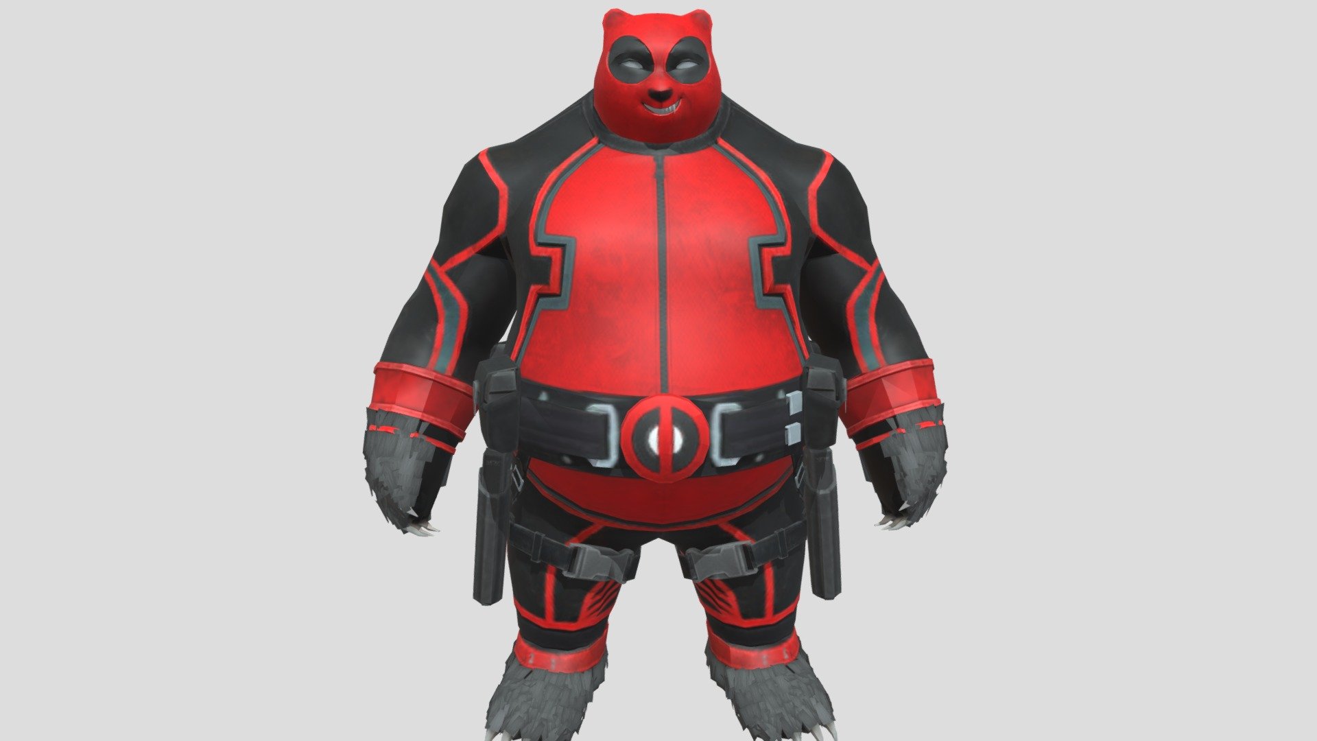 This is PandaPool Version Of Deadpool This Model is well textured or rigged You can download it and can use it on your animations - Pandapool(Rigged) - 3D model by CAPTAAINR 3d model