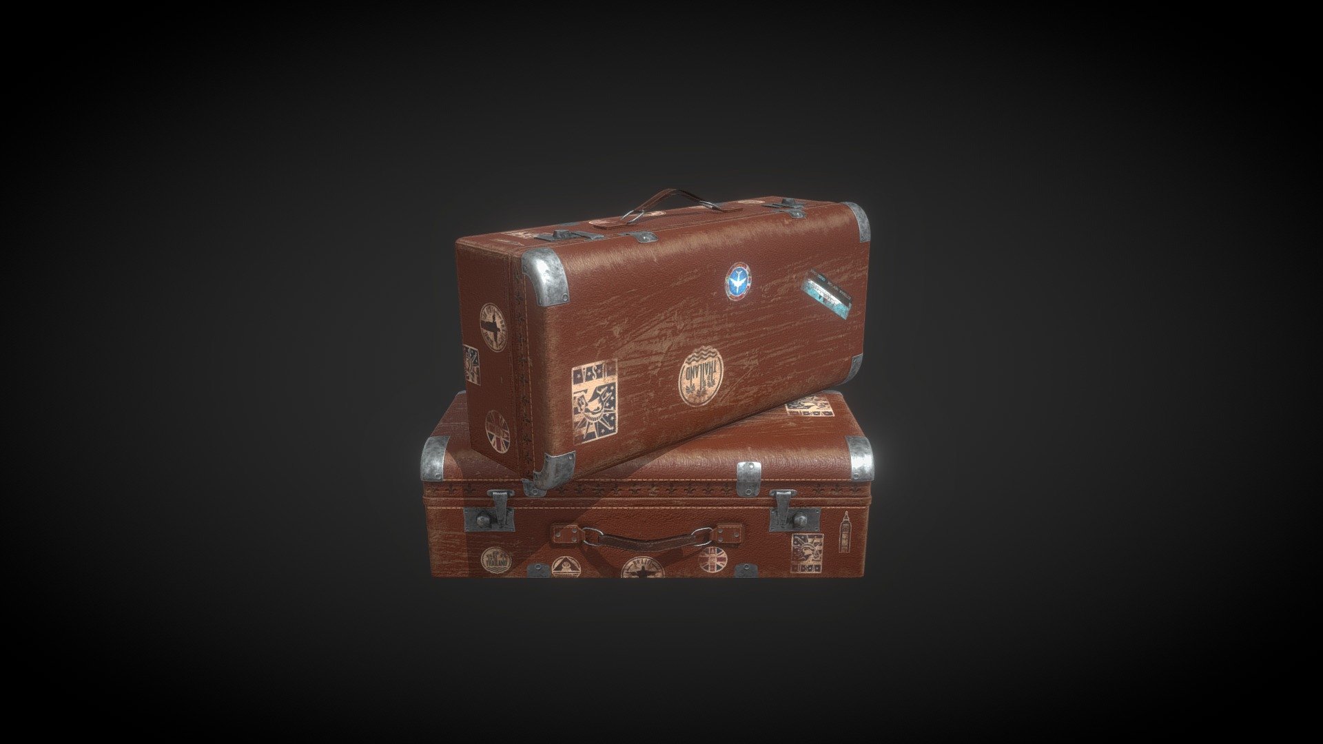 I wanted to make this vintage hat suitcase  I saw its pictures on Pinterest. It's such a cool item that is not being used nowadays. Enjoyed making it! - Suitcase - Buy Royalty Free 3D model by Vasundhara Infotech LLP (@vasundharainfotechllp) 3d model