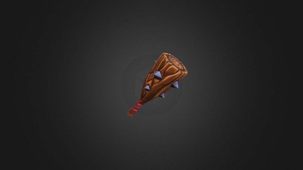 with 256x256 texture - Low poly mace - 3D model by Offy (@axe163) 3d model