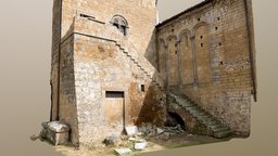 Chiesa San Pietro stairway, facade, viterbo, tuscania, photogrammetry, 3dscan
