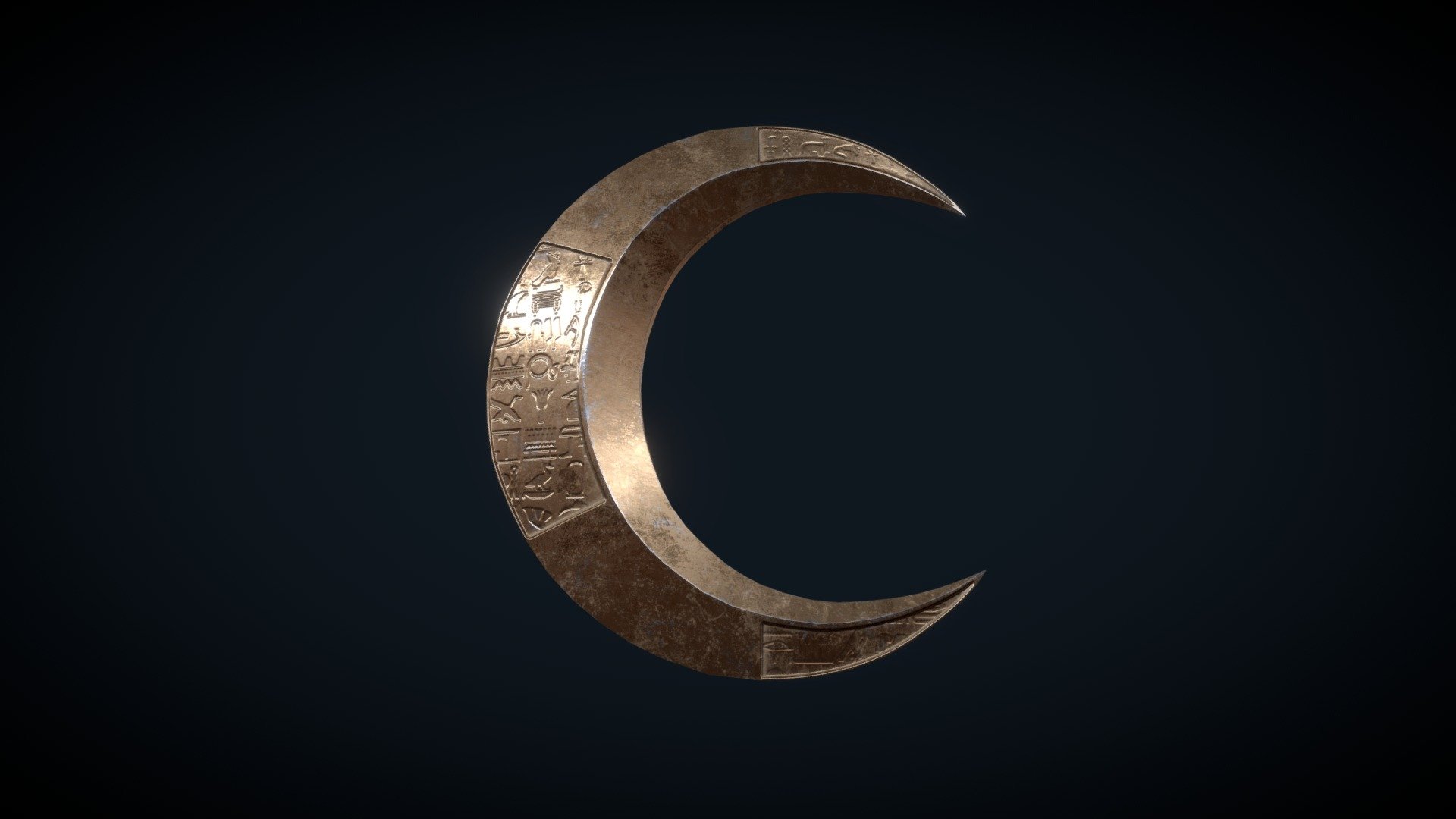 Gold version - Moon Knight's Boomerang (low poly) - Download Free 3D model by sergeilihandristov 3d model