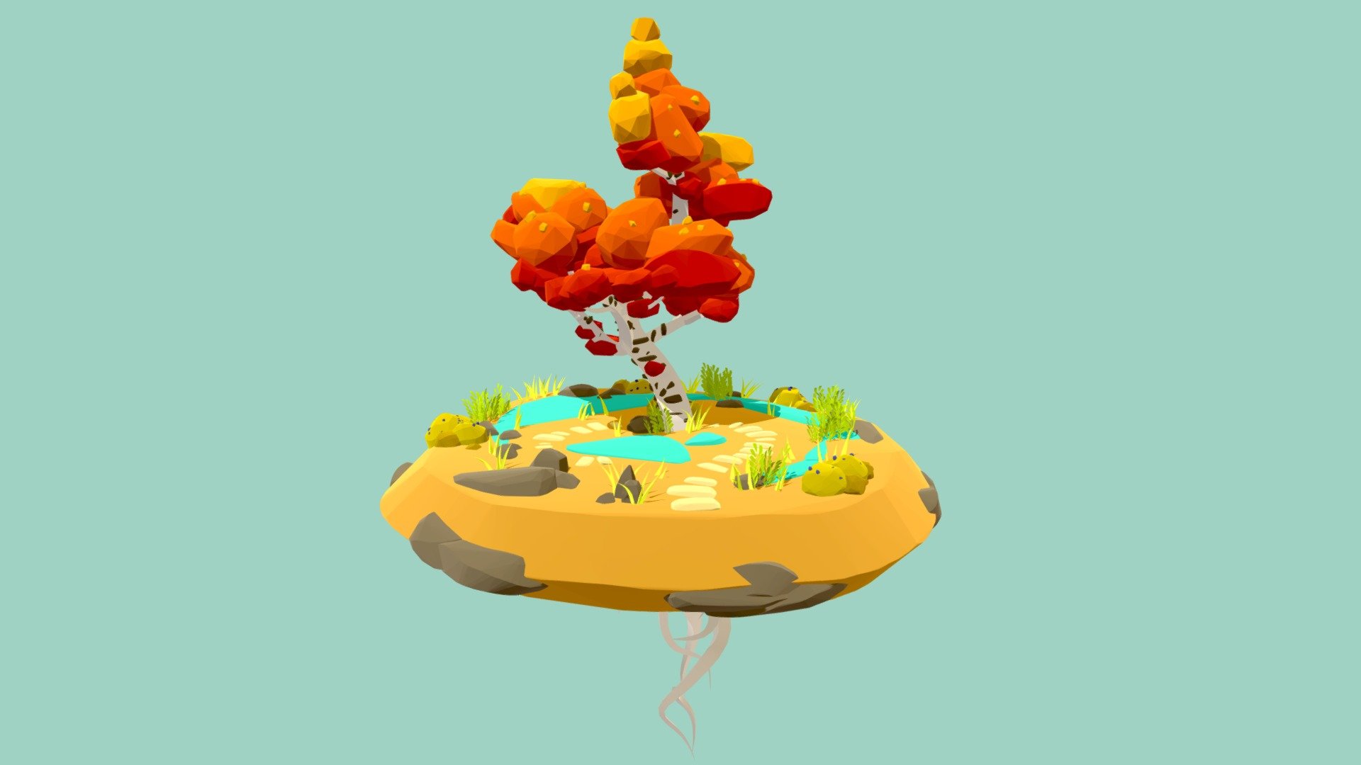 Here is my first Simple Tree from the Become-a-VR-Artist-serie from Danny Bittman and it is sooo much fun! I tried to create a more japanese, eastern Style in an autumnal season :) I used tiltbrush in the Oculus Rift S! - Stylized Autumn Low Poly Tree - Buy Royalty Free 3D model by KaddisArt 3d model