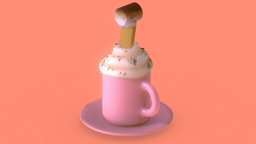 Neds Hot Cocoa fanart, cute, bart, simpsons, wafer, cartoons, toons, ned, thesimpsons, cocoa, marshmallow, flanders, whipped-cream