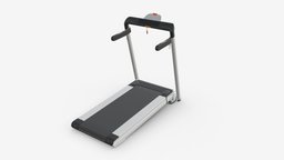 Compact foldable treadmill fitness, gym, exercise, treadmill, training, machine, activity, athletic, workout, jogging, cardio, 3d, pbr, sport