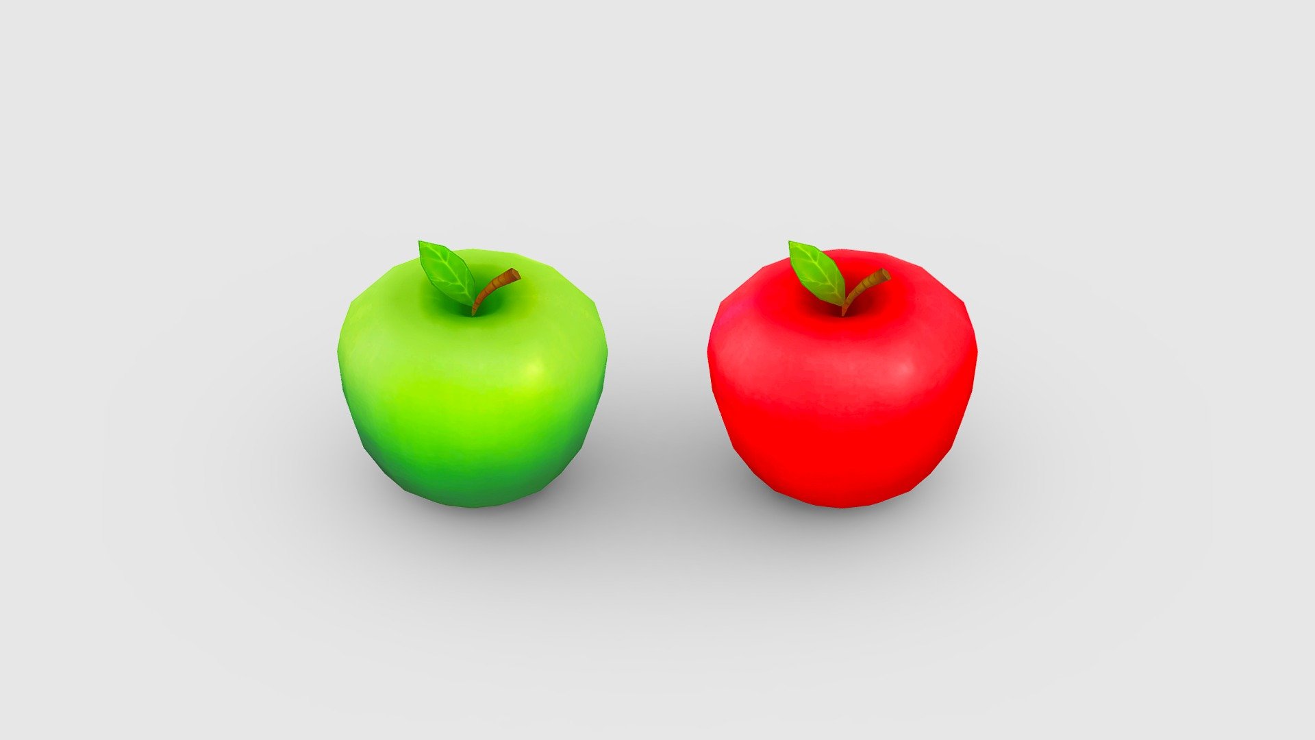 Cartoon red apple and green apple Low-poly 3D model - Cartoon red apple and green apple - Buy Royalty Free 3D model by ler_cartoon (@lerrrrr) 3d model