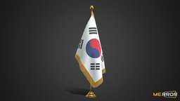 [Game-Ready] Taegeukgi, Korean Flag topology, flag, korea, ar, emblem, 3dscanning, korean, low-poly, photogrammetry, lowpoly, 3dscan, gameasset, gameready, noai, koreanflag, korean-flag, korea-flag