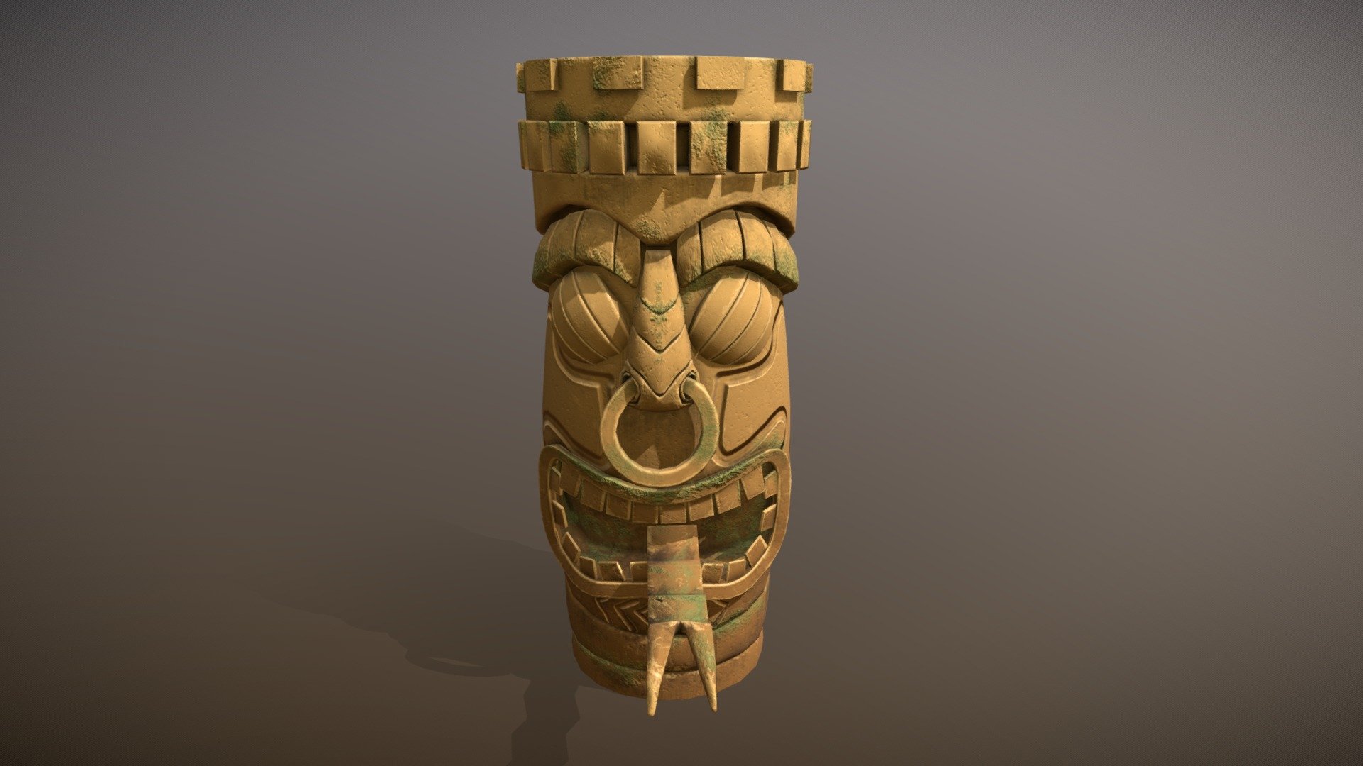 A wooden totem model made in Blender. 
Low poly with baked normal maps. 
PBR compatible with roughness, normal and height maps included 3d model