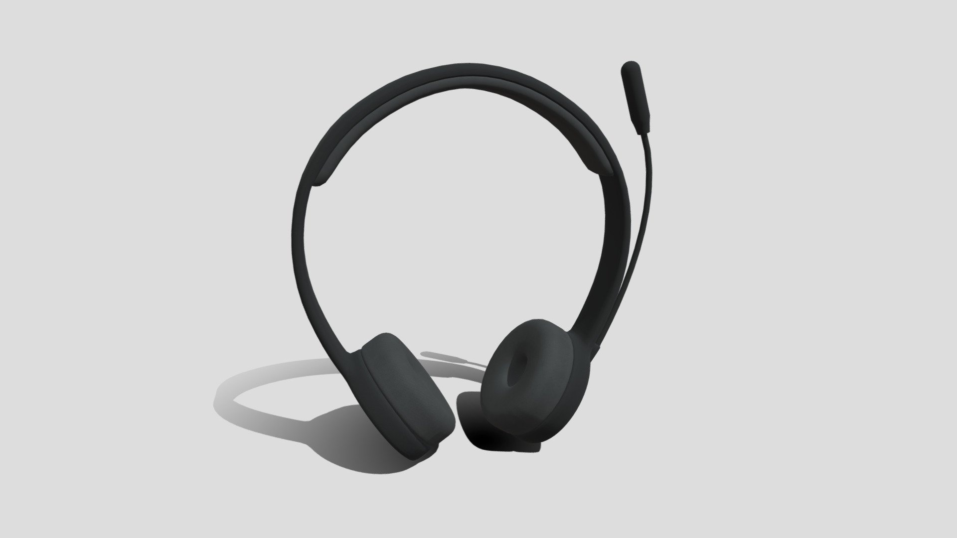 low poly 3d model of over the ear headphones with microphone - Basic Headphones with the microphone - Buy Royalty Free 3D model by assetfactory 3d model