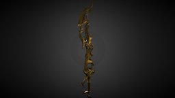 Low-Poly 3D Model Sword Dune bronze, melee, mmorpg, claymore, iron, game-ready, game-asset, stiletto, weapon, knife, sword, fantasy, dagger, blade, steel