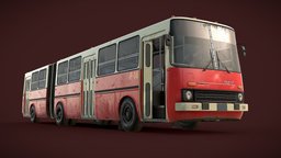 Soviet Bus train, rail, abandoned, transportation, soviet, german, transport, bus, used, russian, ready, realistic, czech, trans, europe, austrian, tranvia, giron, game, lowpoly, ikaro, tranvai