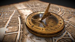 Antique Sundial cum compass