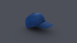 Baseball Cap Hat hat, baseball, cap, basketball, accessories, clothes, american, summer, sun, casual, shade, wear, softball, pbr, low, poly, female, blue, male