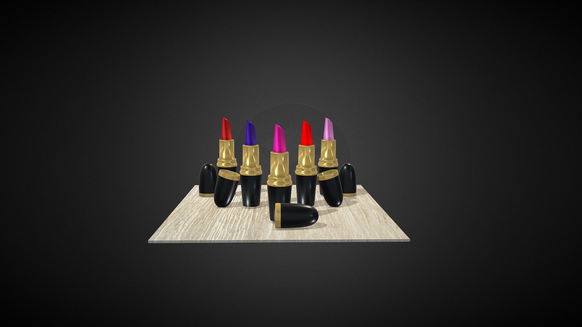 Fashionable Lipsticks with different colors. Free to use! - Lipsticks - Download Free 3D model by Akshat (@shooter24994) 3d model