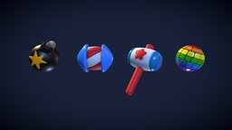 game-asset booster, bomb, hummer, disco, rocket, mobilegame, match, ui, boosters, ux, match3, game, gameasset, discoball, gameicon